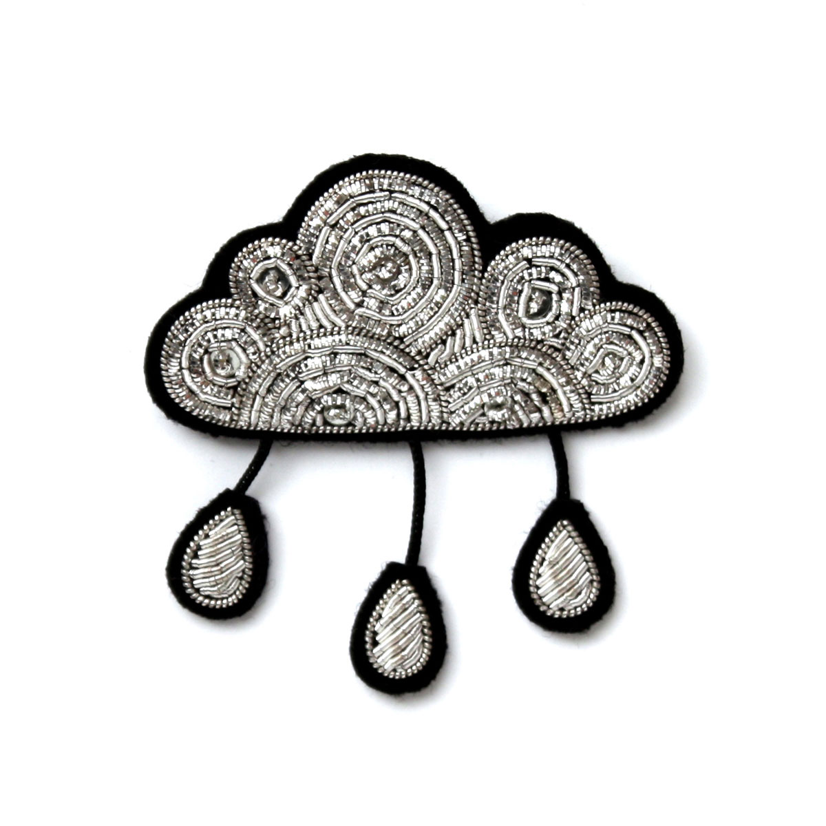 Grande Broche brodée NUAGE QUI PLEURE