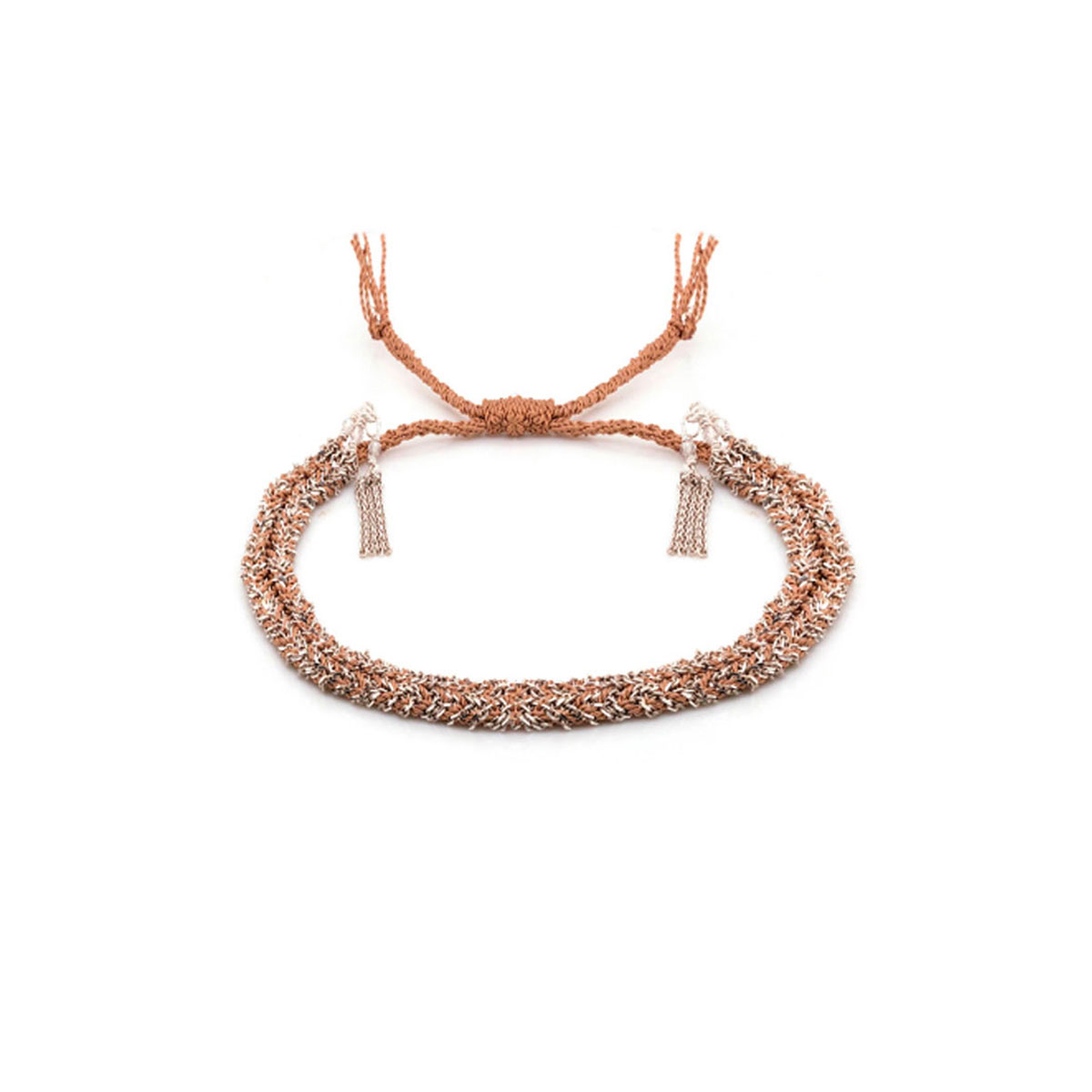 Marie Laure CHAMOREL Bracelet 183 tressé SILVER BEIGE