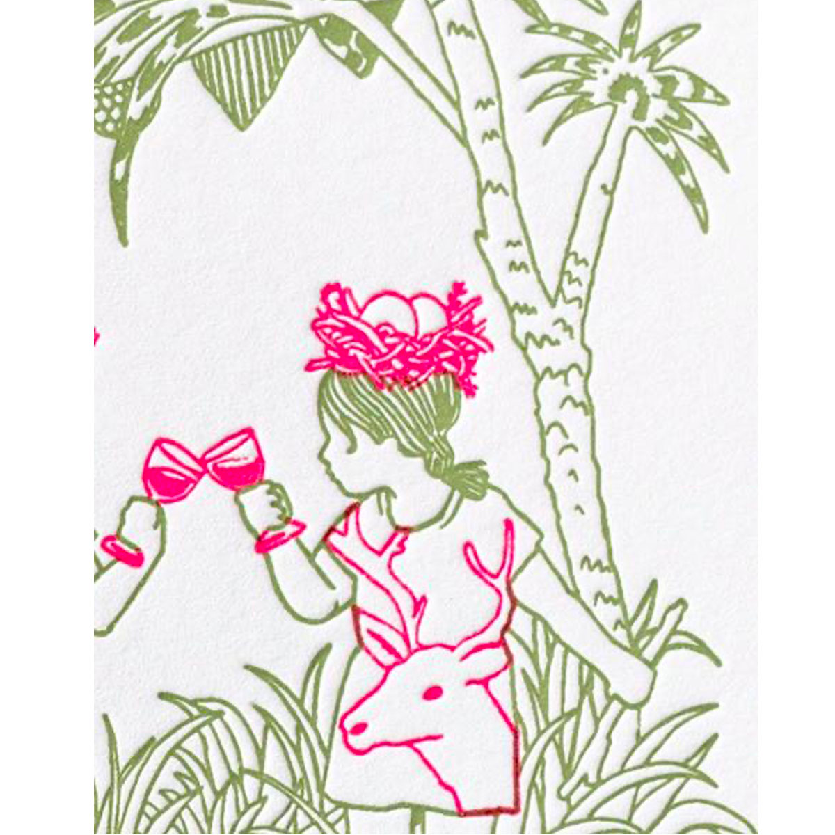 Carte JOYEUX ANE NID VERRE CERF – Image 4